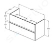 Ideal Standard Eurovit - Umyvadlová skříňka, 55x100x44 cm, 2 zásuvky, lesklá bílá R0265WG