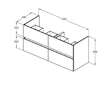 Ideal Standard Eurovit+ - Umyvadlová skříňka, 55x120x44 cm, 4 zásuvky, lesklá bílá R0267WG