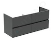 Ideal Standard Eurovit - Umyvadlová skříňka, 55x120x44 cm, 4 zásuvky, lesklá šedá R0267TI