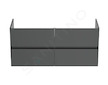 Ideal Standard Eurovit - Umyvadlová skříňka, 55x120x44 cm, 4 zásuvky, lesklá šedá R0267TI