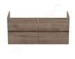 Ideal Standard Eurovit - Umyvadlová skříňka, 55x120x44 cm, 4 zásuvky, ořech R0267Y9