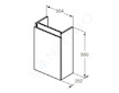 Ideal Standard Eurovit - Umyvadlová skříňka, 55x35x20 cm, 1 dvířka, panty L/P, lesklá šedá R0271TI