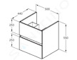 Ideal Standard Eurovit - Umyvadlová skříňka, 55x50x44 cm, 2 zásuvky, lesklá šedá R0256TI