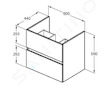 Ideal Standard Eurovit - Umyvadlová skříňka, 55x60x44 cm, 2 zásuvky, dub R0259Y8