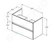 Ideal Standard Eurovit - Umyvadlová skříňka, 55x80x44 cm, 2 zásuvky, lesklá šedá R0263TI