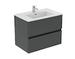Ideal Standard Eurovit+ - Umyvadlová skříňka, 70x55x44 cm, 2 zásuvky, tmavě šedá R0261TI