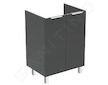 Ideal Standard Eurovit - Umyvadlová skříňka, 84x60x44 cm, 2 dvířka, panty L/P, lesklá šedá R0258TI