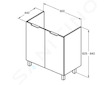 Ideal Standard Eurovit - Umyvadlová skříňka, 84x80x44 cm, 2 dvířka, panty L/P, lesklá bílá R0262WG
