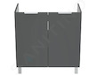 Ideal Standard Eurovit - Umyvadlová skříňka, 84x80x44 cm, 2 dvířka, panty L/P, lesklá šedá R0262TI