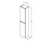 Ideal Standard Eurovit+ - Vysoká skříňka, 150x30x24 cm, 2 dvířka, panty L/P, dub R0268Y8