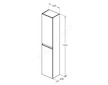 Ideal Standard Eurovit - Vysoká skříňka, 150x30x24 cm, 2 dvířka, panty L/P, lesklá šedá R0268TI