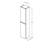 Ideal Standard Eurovit+ - Vysoká skříňka, 150x30x24 cm, 2 dvířka, panty L/P, lesklá šedá R0268TI