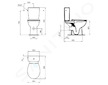 Ideal Standard Eurovit - WC kombi mísa, Rimless, bílá WV02501