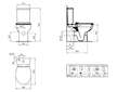 Ideal Standard Eurovit - WC kombi se sedátkem SoftClose, vario odpad, spodní napouštění, RimLS+, bílá W007301