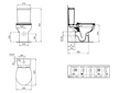Ideal Standard Eurovit - WC kombi se sedátkem SoftClose, vario odpad, spodní napouštění, RimLS+, bílá W007301