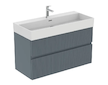 Ideal Standard Finesse - Umyvadlová skříňka, 100x44x55 cm, 2 zásuvky, Ribbed Matt ashblue E3388UQ
