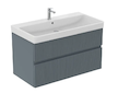 Ideal Standard Finesse - Umyvadlová skříňka, 100x51x55 cm, 2 zásuvky, Ribbed Matt ashblue E3397UQ