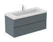 Ideal Standard Finesse - Umyvadlová skříňka, 120x51x55 cm, 2 zásuvky, Ribbed Matt ashblue E3394UQ