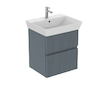 Ideal Standard Finesse - Umyvadlová skříňka, 48x41x54 cm, 2 zásuvky, Ribbed Matt ashblue E3407UQ