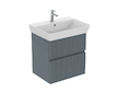 Ideal Standard Finesse - Umyvadlová skříňka, 53x41x54 cm, 2 zásuvky, Ribbed Matt ashblue E3409UQ