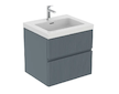 Ideal Standard Finesse - Umyvadlová skříňka, 60x51x55 cm, 2 zásuvky, Ribbed Matt ashblue E3395UQ