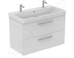 Ideal Standard i.Life B - Dvojumyvadlo 102x54 cm, s přepadem, s 2 otvory pro baterii, bílá T683101