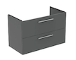 Ideal Standard i.Life B - Umyvadlová skříňka, 100x63x51 cm, 2 zásuvky, levá, šedý matný křemen T5584NG