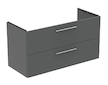 Ideal Standard i.Life B - Umyvadlová skříňka, 63x120x51 cm, 2 zásuvky, levá, šedý matný křemen T5586NG