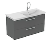 Ideal Standard i.Life B - Umyvadlová skříňka, 63x120x51 cm, 2 zásuvky, pravá, šedý matný křemen T5587NG