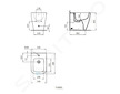 Ideal Standard i.Life S - Stojící bidet, 355x480 mm, s přepadem, otvor pro baterii, bílá T459501