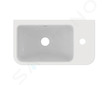 Ideal Standard i.Life S - Umývátko 45x25 cm, s přepadem, otvor pro baterii vpravo, bílá T458601