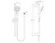 Ideal Standard Idealrain Evo Jet - Set sprchové hlavice Diamond, 3 proudy, tyče a hadice, chrom B2234AA