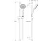 Ideal Standard Idealrain Pro - Set sprchové hlavice 100, 3 proudy, tyče a hadice, chrom B9836AA