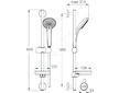 Ideal Standard Idealrain - Set sprchové hlavice 100, 3 proudy, tyče a hadice, chrom B9415AA