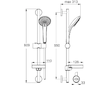 Ideal Standard Idealrain - Set sprchové hlavice 100, 3 proudy, tyče a hadice, chrom B9415AA