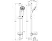 Ideal Standard Idealrain - Set sprchové hlavice 100, 3 proudy, tyče a hadice, chrom B9417AA