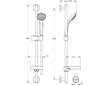 Ideal Standard Idealrain - Set sprchové hlavice 80, 1 proud, tyče a hadice, chrom B9502AA