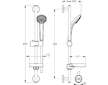 Ideal Standard Idealrain - Set sprchové hlavice 80, 3 proudy, tyče a hadice, chrom B9503AA