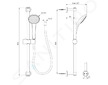 Ideal Standard Idealrain - Set sprchové hlavice, tyče a hadice, černá BD142XG
