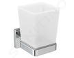 Ideal Standard IOM Square - Pohárek na kartáčky a pastu s držákem, matné sklo/chrom E2204AA
