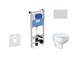 Ideal Standard ProSys - Set předstěnové instalace, klozetu a sedátka  Bau Ceramic, tlačítka Oleas M2, Rimless, SoftClose, chrom 