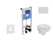 Ideal Standard ProSys - Set předstěnové instalace, klozetu a sedátka  Eurovit, tlačítka Oleas M1, Rimless, SoftClose, chrom ProS