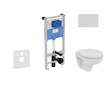 Ideal Standard ProSys - Set předstěnové instalace, klozetu a sedátka  Eurovit, tlačítka Oleas M1, Rimless, SoftClose, chrom mat 