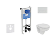Ideal Standard ProSys - Set předstěnové instalace, klozetu a sedátka  Eurovit, tlačítka Oleas M2, Rimless, SoftClose, chrom mat 