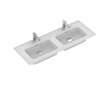 Ideal Standard Strada II - Nábytkové dvojumyvadlo 124x46 cm, 2 otvory pro baterii, s Ideal Plus, bílá T3005MA