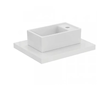 Ideal Standard Tempo - Umývátko na desku, 37x21 cm, bez přepadu, 1 otvor pro baterii vpravo, bílá E210901