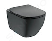 Ideal Standard Tesi - Závěsné WC, Aquablade, černá T0079V3