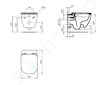 Ideal Standard Tesi - Závěsné WC se sedátkem SoftClose, RimLS+, bílá T536001
