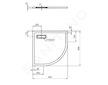 Ideal Standard Ultra Flat New - Sprchová vanička, čtvrtkruh 80x80 cm, bílá T449101