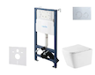 kielle Genesis New - Set předstěnové instalace, klozetu Arkas I, Vortex Rimless+, sedátka softclose a tlačítka Gemini New II, le